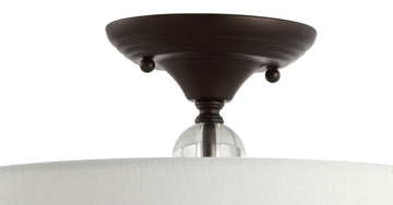 Marc 15" Metal/Crystal LED Semi Flush Mount - JONATHAN Y